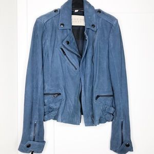 Burberry Brit Suede Biker Jacket Size 6 U.S.